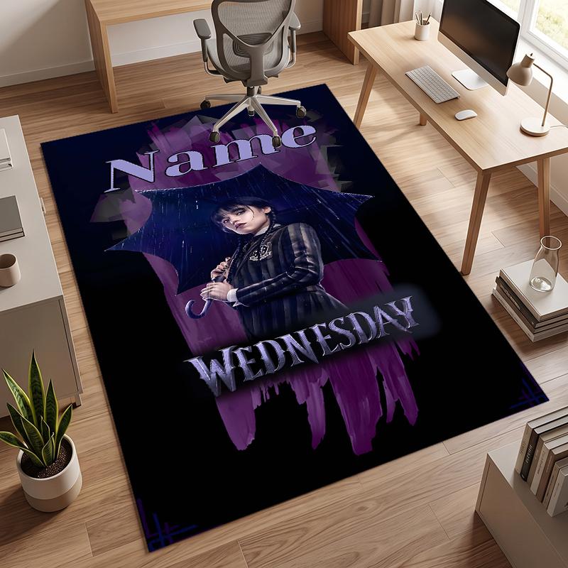 Wednesday (19) Personalized Name Office Carpet Stylish Decor for Living Room Bedroom Kitchen