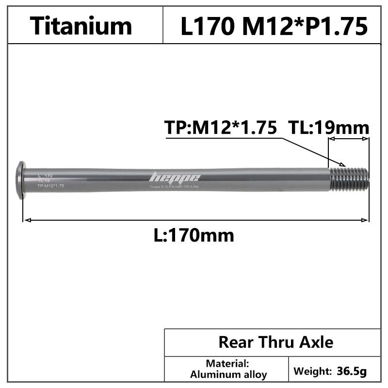 HEPPE MTB Road Bike Titanium Thru Axle Ultra Light Bike Axle 12x142 12x148 Rear Hub Thru Axle Bike Fork 12x100 12x110 Shaft