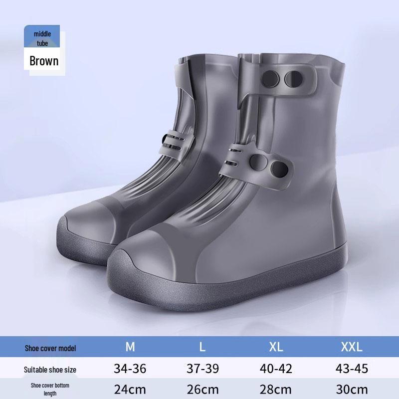Unisex Waterproof Non-Slip Silicone Rain Boots - Wear-Resistant Overshoes for Mountaineering