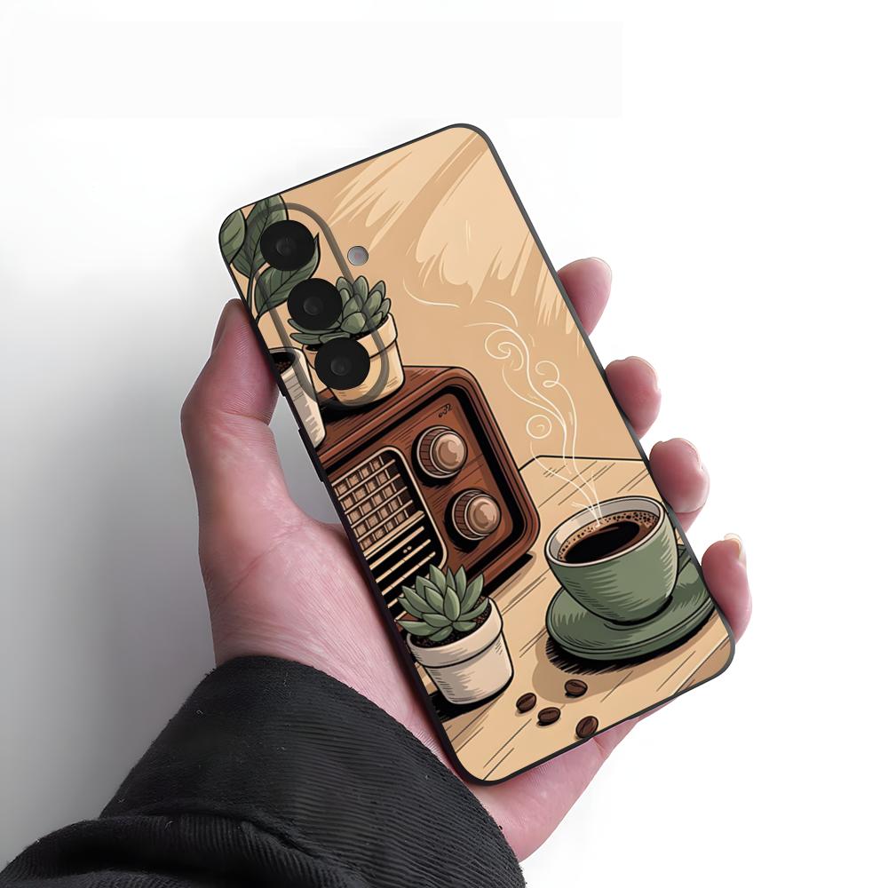 Coffee Art Phone Case For Samsung S26 S25 Plus S20 S20 Plus S22 Ultra S23 FE S21 Plus S21 Ultra Soft Cover