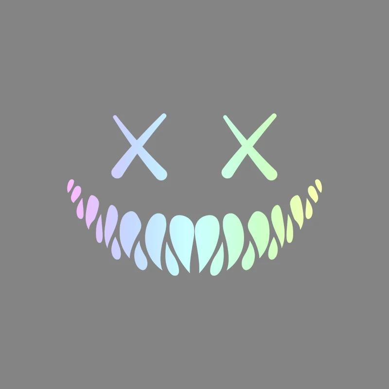 Demon Smiling Face Car Stickers for Rear Windshield Motorcycle Decoration Car Stickers Waterproof Colorful Reflective Sticker