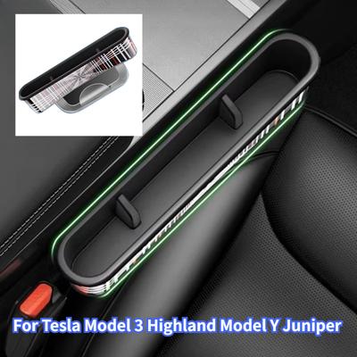 For Tesla Model 3 Y Juniper Car Seat Gap Filler Seat Crevice Storage Box Bag Between Seat Console Organizer Decoration Accessory