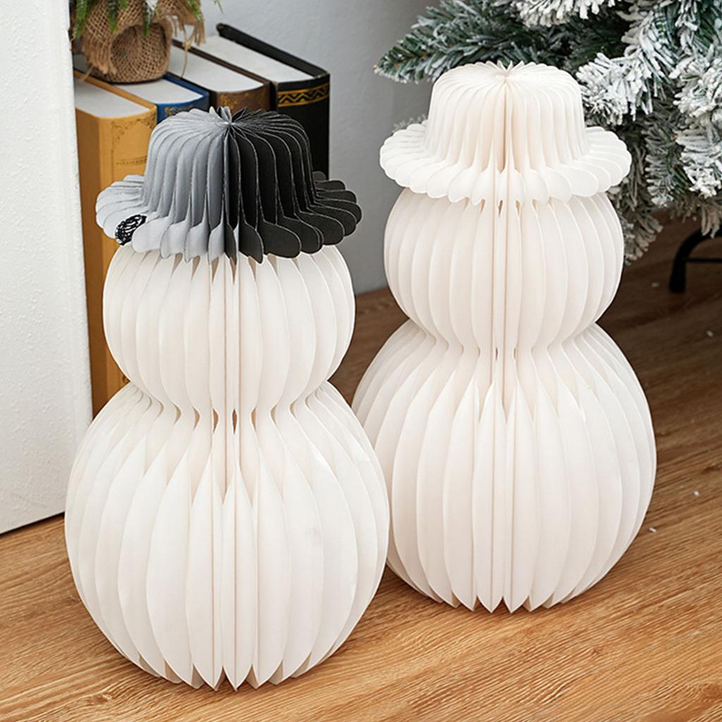 Eco Friendly White Honeycomb Snowman Christmas Decoration Snowman Home Accents For Winter Home Shop Window Display