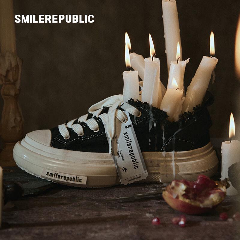 Smilerepublic 70S Классические низкие кеды из парусины 36 чёрный