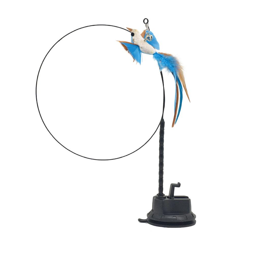 Auto Interactive Cat Toy Wand Detachable Hands-Free Cat Stick Toy with Bell Simulation Bird Interactive Cat Toy Pet Supplies