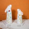 2 Stück Osterhasenstatue Tierskulptur Hasenfigur für Tischdekorationen Bücherregal