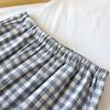 New Summer Couple Japanese Shorts 100% Cotton Men's and Women's Plaid Simple Large Thin Home Shorts Plaid Pajama Pants