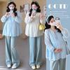 2026 Spring Maternity V-Neck Embroidered Doll Shirt – French Korean Style Loose Top