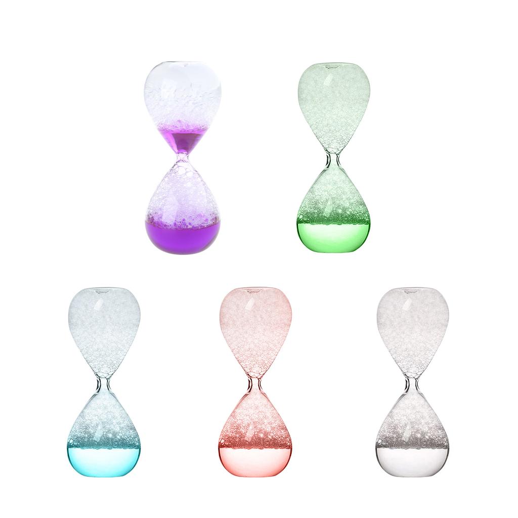 Elegante Glas-Sanduhr mit fließenden Blasen Nachtleuchtend Dekorative Zeituhr für Wohnzimmer