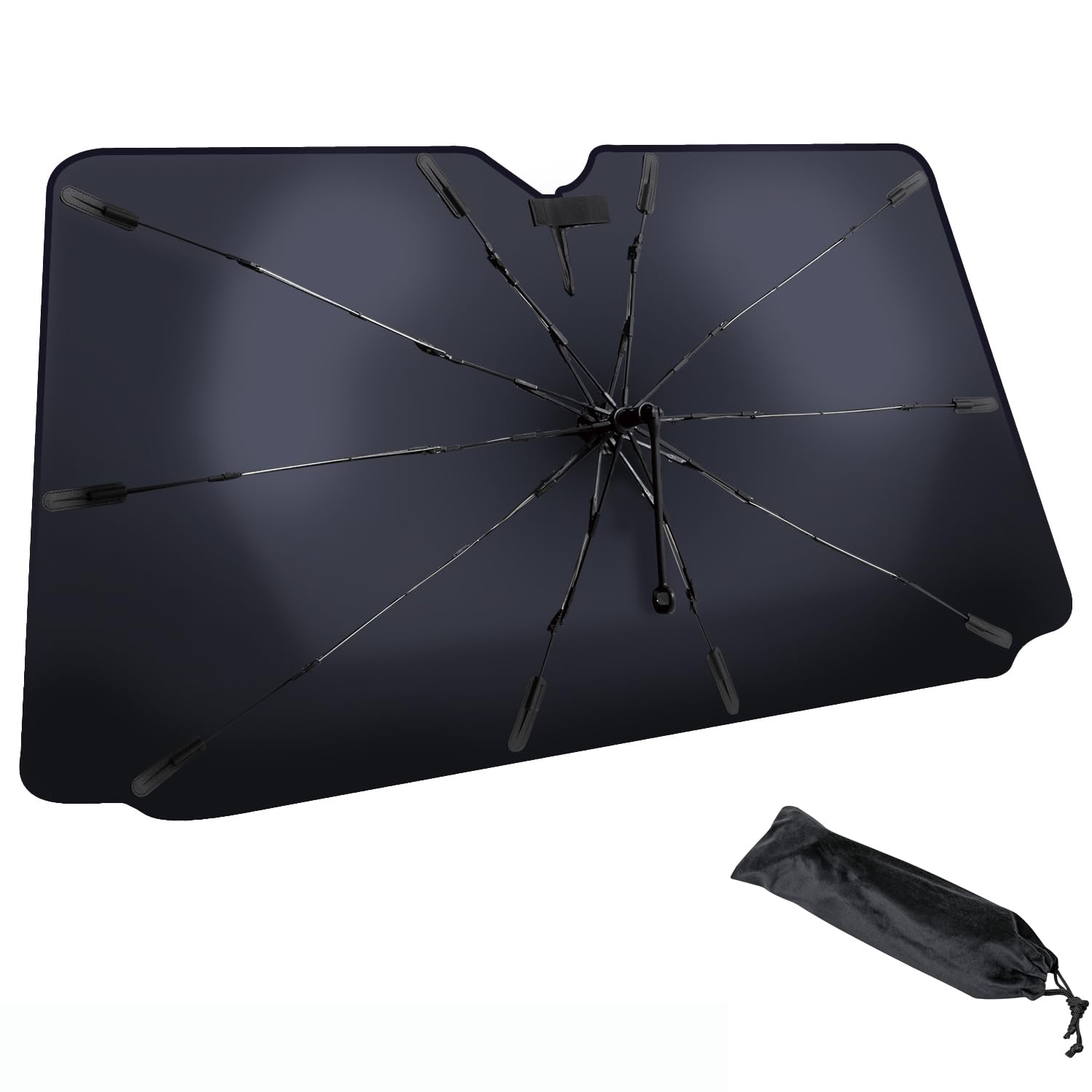 

BONFORM Easy Shade II 1350 x 750 Umbrella-Shaped Sunshade, Medium, Size mm, Color Silver, 7608-07SI чёрный