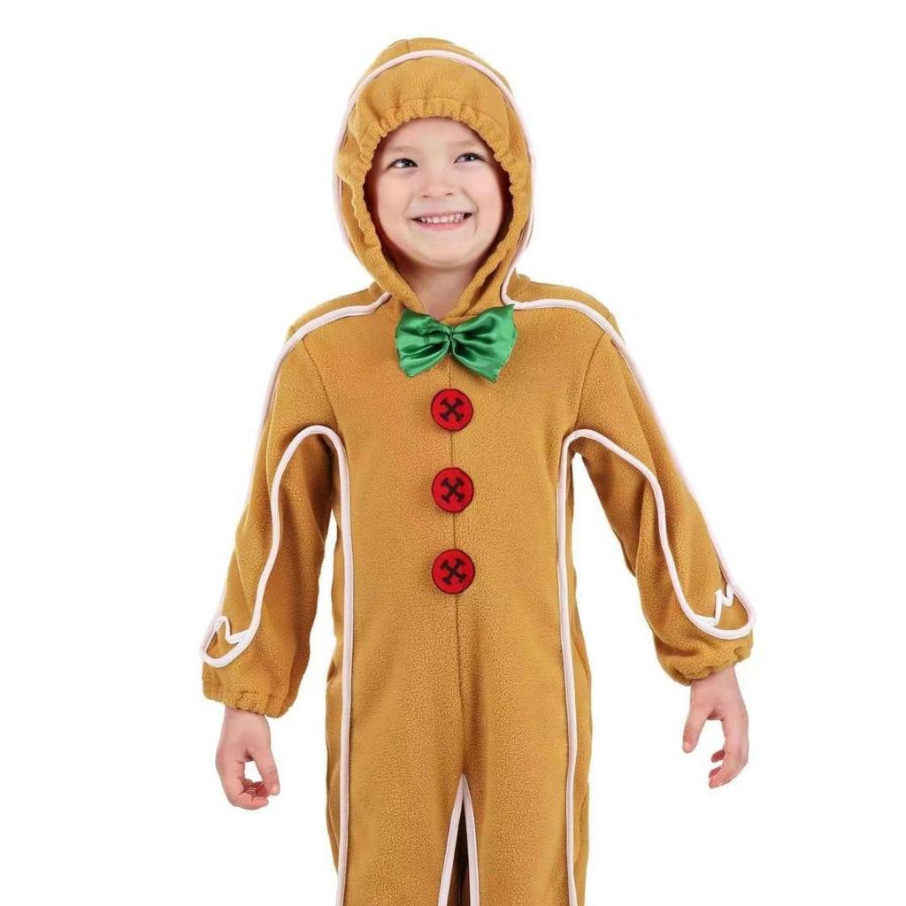 Christmas Gingerbread Man & Halloween Skeleton Knight Children's Jumpsuit Costume