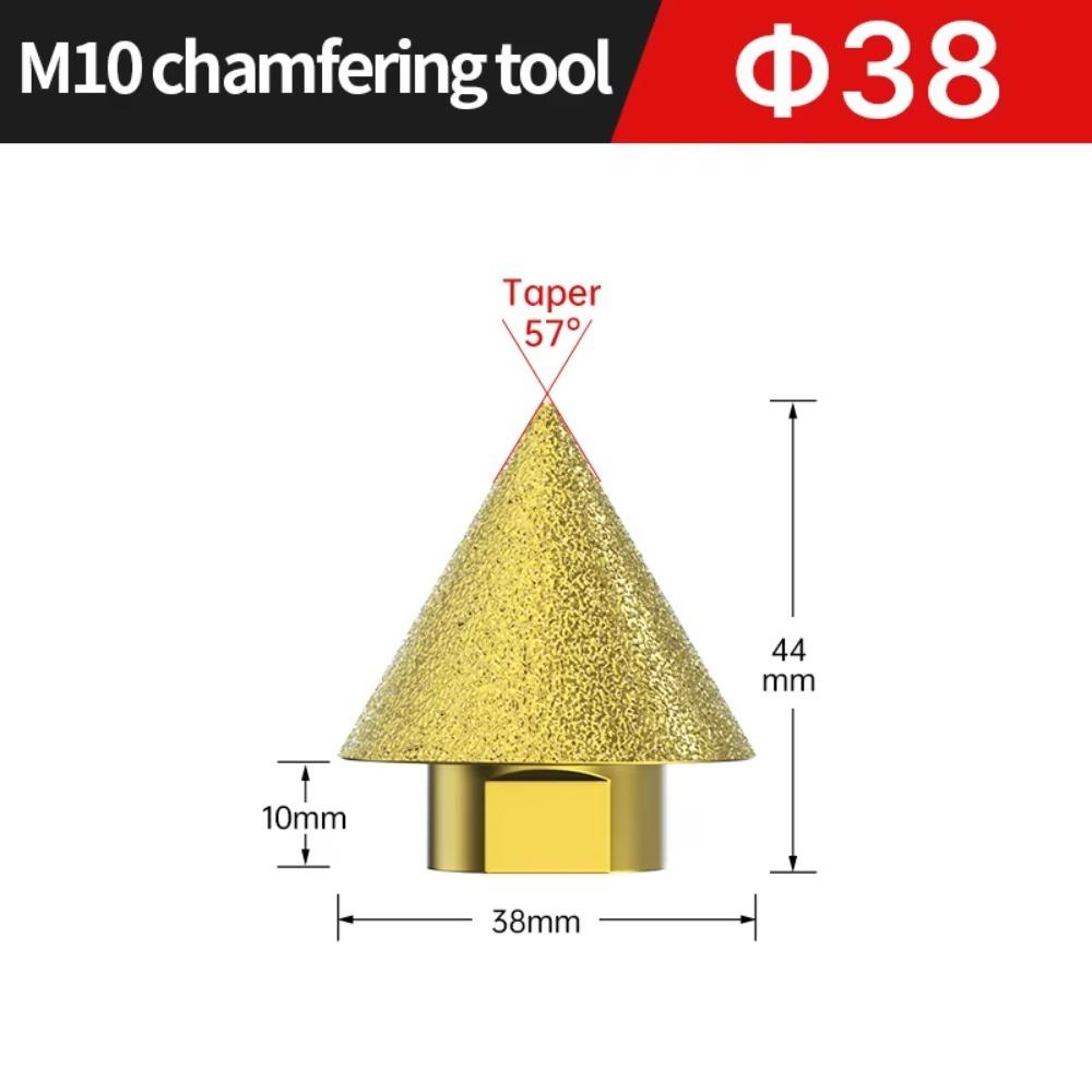 

38/50мм Фаска Фреза Резьба M10 Конический шлифовальный круг Резка камня M10-38MM-Style B