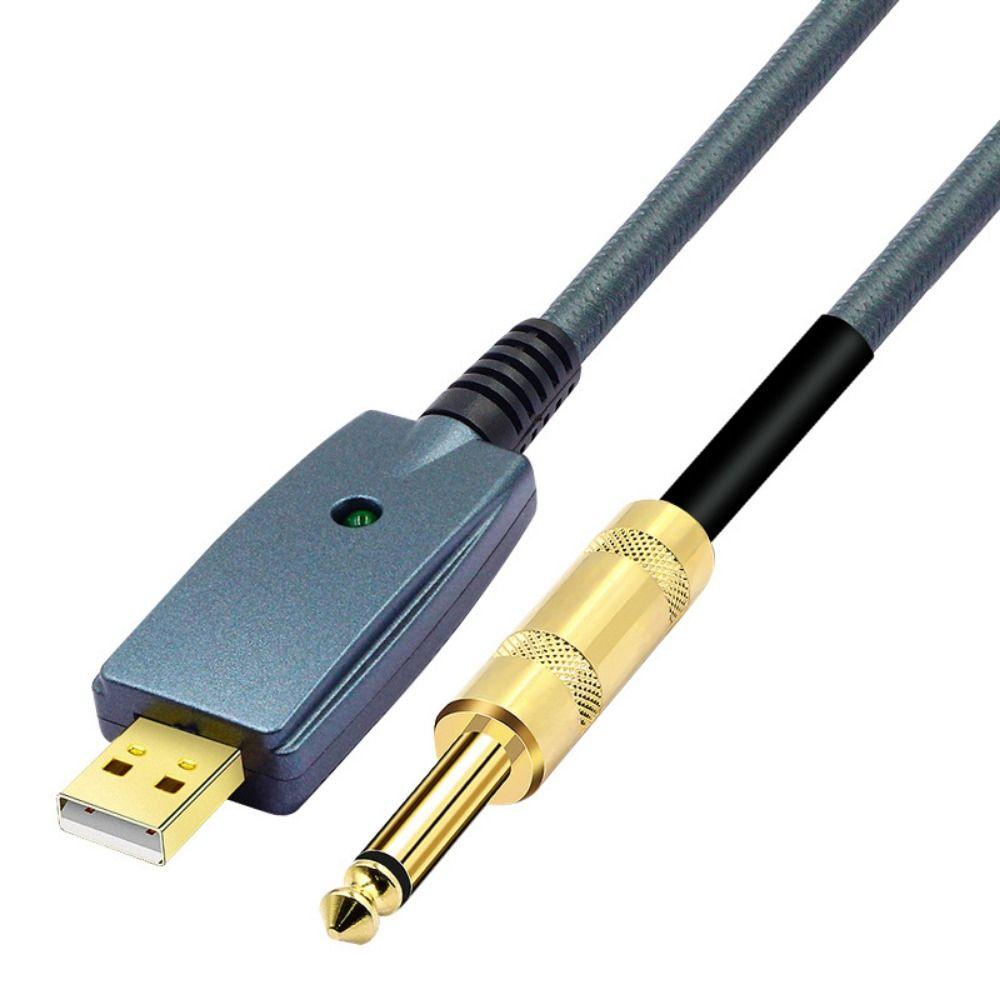 

6.35mm Guitar Cable Interface Audio Cable USB Male Guitar Connecting Line USB Guitar Cable Bass