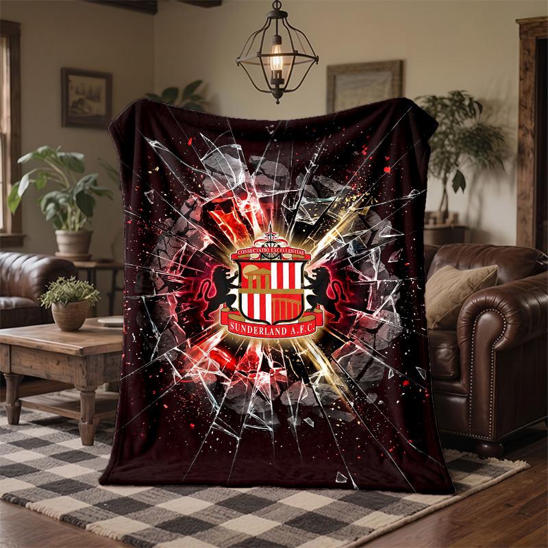 Sunderland Fußball Druck Flanell Decke Weich Warm Sofa Bett Überwurf für Zuhause Büro Schlafzimmer