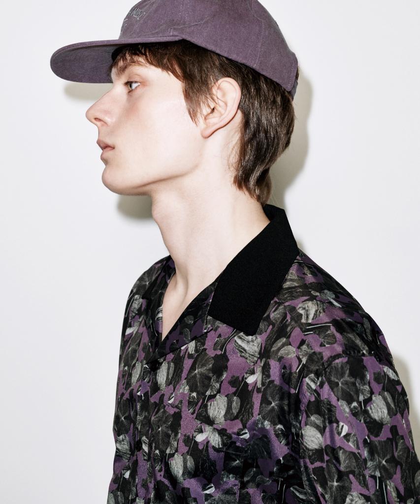 Koldeubeullaengkis Nocturnal Bloom Graphic Print Purple Short Sleeve Summer Shirt