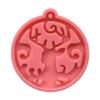 Pink Shiny Glossy Christmas Keychain Silicone Mold for Christmas Love Gift Craft