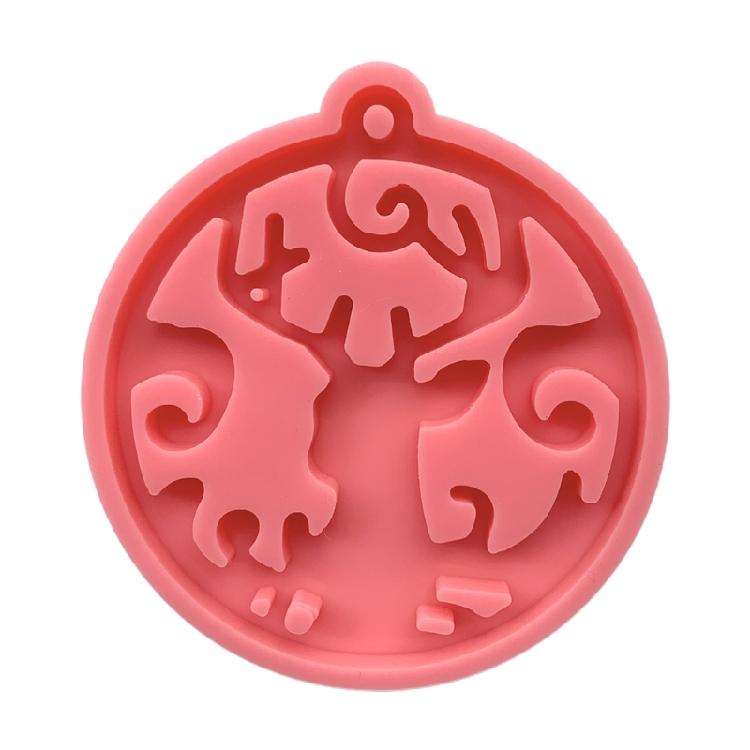 Pink Shiny Glossy Christmas Keychain Silicone Mold for Christmas Love Gift Craft