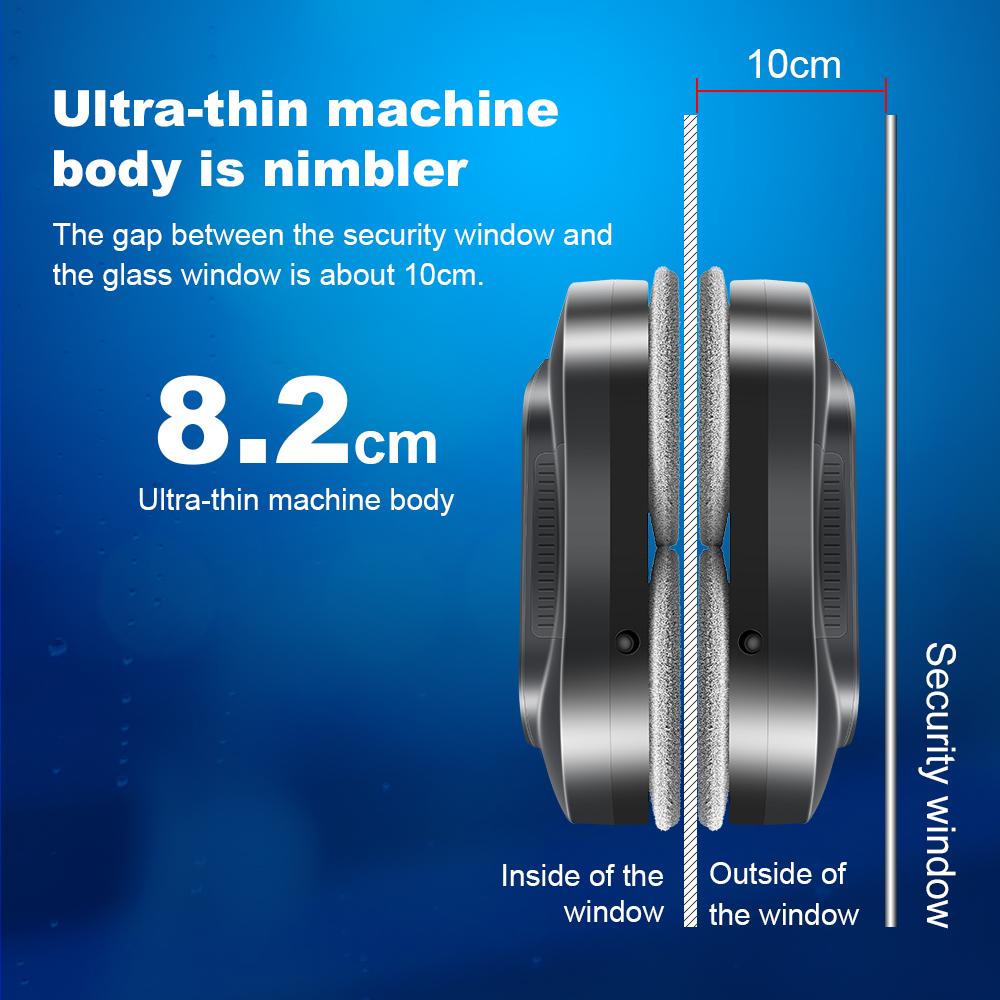 Robot aspirapolvere per finestre Liectroux YW810, doppio spruzzo d'acqua, memoria intelligente, sensore laser, robot per la pulizia dei pavimenti e delle finestre di casa, serbatoio dell'acqua da 70 ml