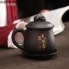 Yixing Handmade Purple Clay Teacup With Filter Tea separation Office personal Water Cup Travel Tea Set Household Drinkware 350ml
