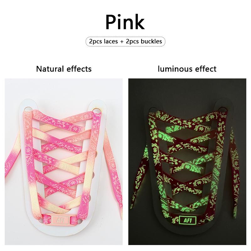 Flat Luminous Shoelace Fluorescent Shoelaces for Sneakers Glow In The Dark Night Shoe Laces for AF1 Shoestrings Buckle Decoratio