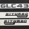 CXGSL1 Applicable To ABS Black Car Trunk Badge Sticker Logo GLC 43 Biturbo 4Matic Logo GLC43 Accessories