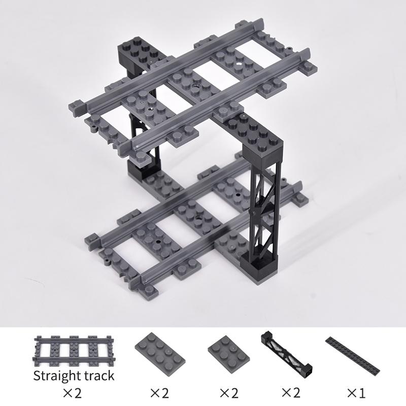 City Trains Flexible Tracks Forked Straight Curved Soft Rails Track Switch Building Block Bricks Kids DIY High-tech Train Toys