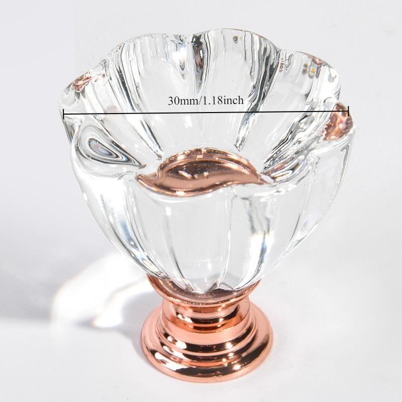 

Crystal Glass Knob - 30mm Flower Shaped Drawer Cabinet Pull - Kitchen Cupboard Door Wardrobe Handle Hardware