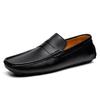 Mocassins de conduite à enfiler pour homme, grande taille 45, en cuir véritable, avec semelle souple