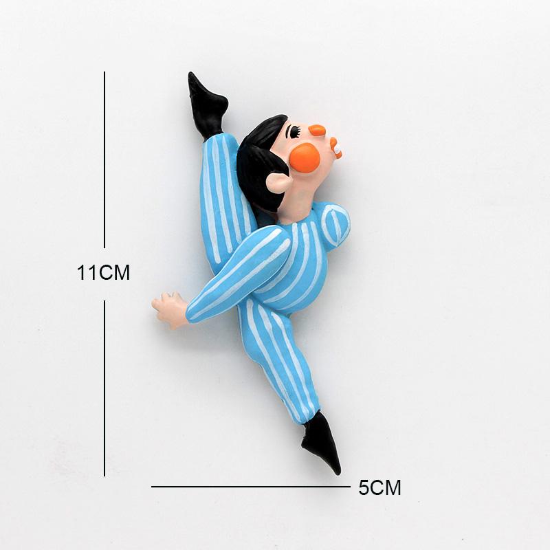 Nordic ins refrigerator paste funny 3D fridge magnets cartoon ballet doll magnetic dance boy girl refrigerators home decoration