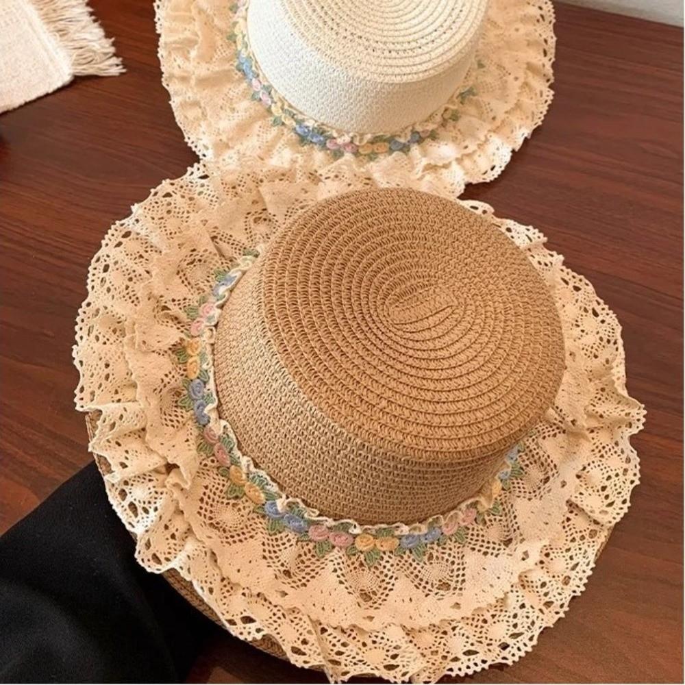 Sun Protection Straw Sun Hat Large Brim Beach Sunshade Hat Sweet Sun Protection Hat Summer
