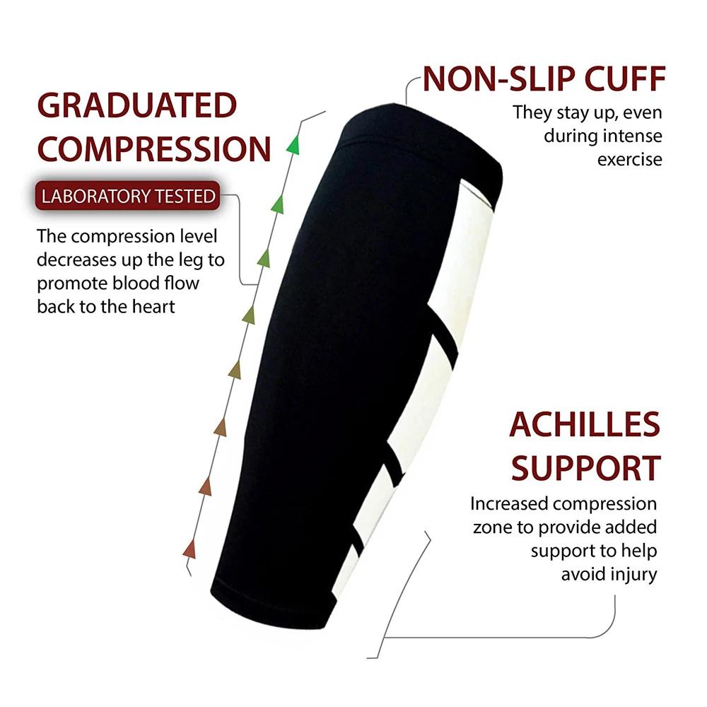 1Pcs Sports Compression Calf Sleeves Leg Compression Sock Running Shin Splint Varicose Vein Calf Pain Relief Calf Guards Runners