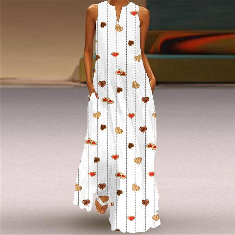 V-neck Dress Women's Fashion 3D Fashion Peacock Feather Print Loose Plus Size and Floor Skirt 2023 Sexy Beach Dress