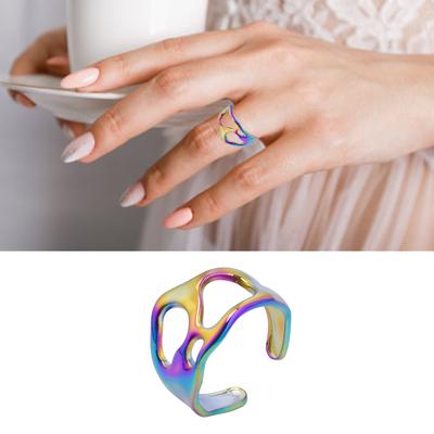 Anelli Regolabili Moda Gioielli da Dito Anelli Aperti Texture in Lega Adatti per Quotidiano e Festa Varie Occasioni