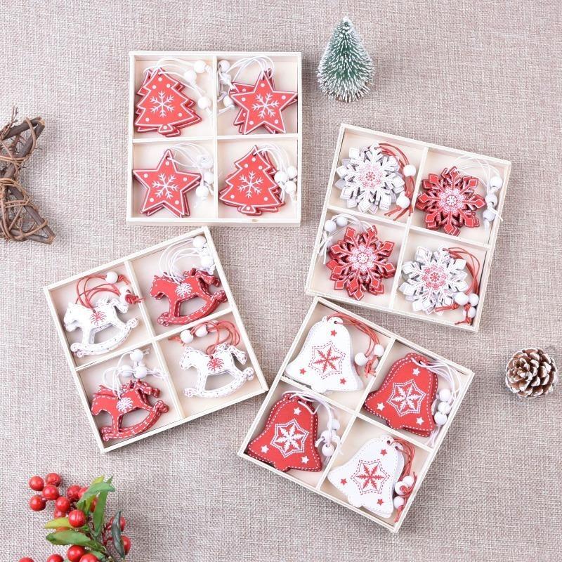Charming Rustic Appeal Christmas Ornaments Christmas Pendants Bell Snowflakes Elk Ornaments Christmas Tree Pendants For Christmas Tree