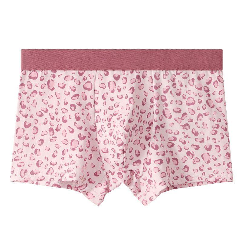 3 buc Lenjerie de corp sexy și drăguță cu imprimeu leopard pentru bărbați, șorturi confortabile și respirabile, șorturi la modă cu colț plat și pantaloni cu colț pătrat, boxeri