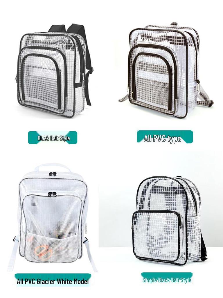 Transparent Anti-Static PVC Tool Bag - Dust-Free Cleanroom Crossbody/Shoulder Bag with Grid Storage