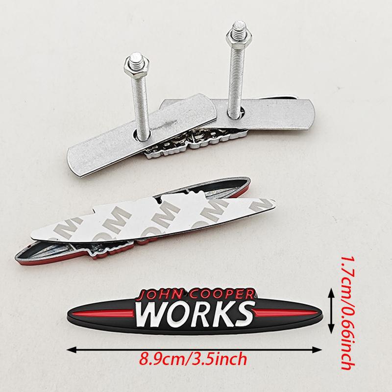 Adesivi Metallici 3D per Auto Emblema Griglia Logo Emblema Works Decalcomania per MINI Cooper JCW S F54 F56 F60 R50 R53 R55 R56 R57 R60 Accessori