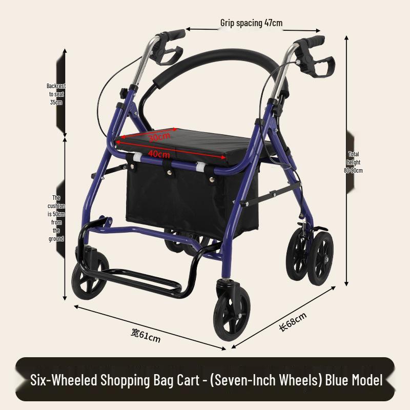 Rollator Walker with Seat & Basket for Elderly Mobility and Shopping
