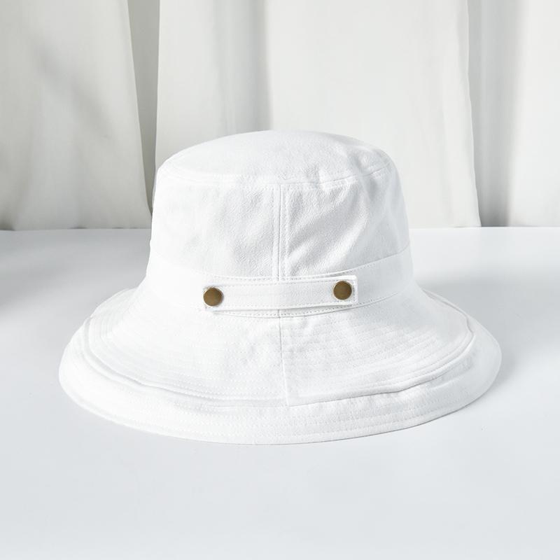 Damen Sommer-Sonnenhut 100% Baumwolle Atmungsaktiv Breiter Rand Fischerhut Outdoor UV-Schutz Kappe