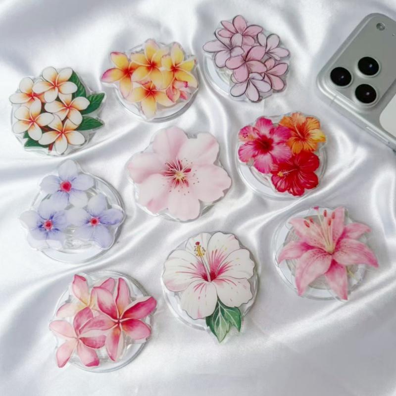 Magnetic Acrylic Flower Beach Desktop Phone Holder Custom Image Personalized Cell Phone Stand for Desk Magnetic разноцветный