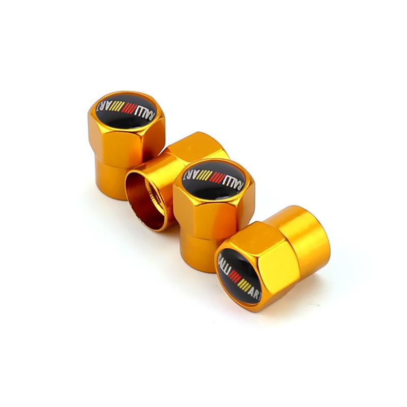 4pcs Car Wheel Tire Valve Caps Tyre Stem Covers for Mitsubishi Ralliart Lancer ASX Colt Pajero Outlander Eclipse Delica EVO Colt