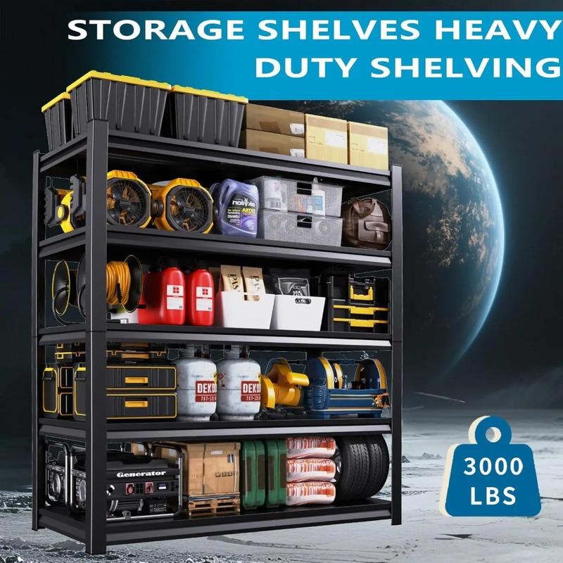 72''H Garage Shelving Heavy Duty 5-Tier Adjustable Storage Shelves Unit,3000 LBS Metal Utility Rack Shelf for, Customized