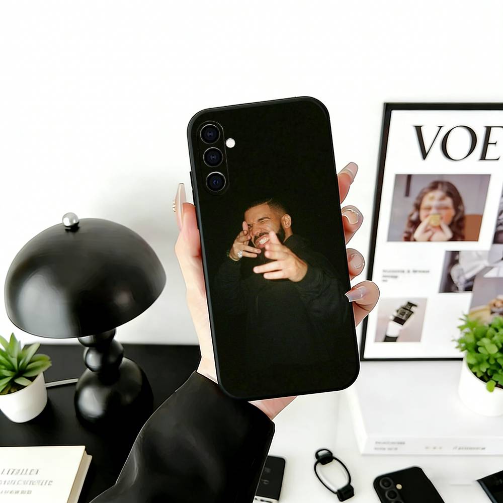 

D-Drake S-Style Views Phone Case Black Silicone Soft For Samsung Galaxy A73,A72,A71,A70,A53,A52,A51 Samsung a53 5g