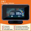 Universal 12v/24v 2 In 1 LCD Car Digital Voltmeter Fuel Level Gauge Fuel Gauge Motorcycle Volt Gauges Fuel Sender Alarm Ga