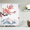 Waterproof Polyester Fabric Shower Curtain Japanese-style Waves Samurai Landscape 3d Printing Bathroom Decor Shower Curtains
