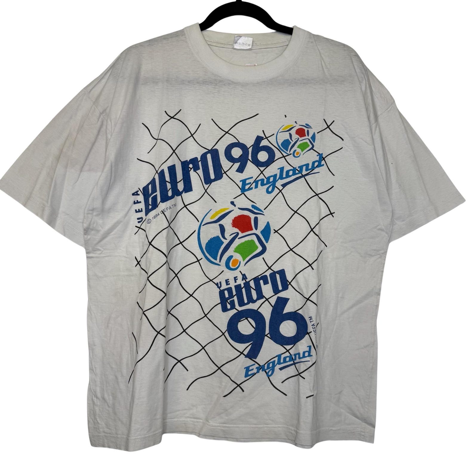 1994 Euro 96 England Futbol Soccer T shirt Sz XL (B2942) 3XL