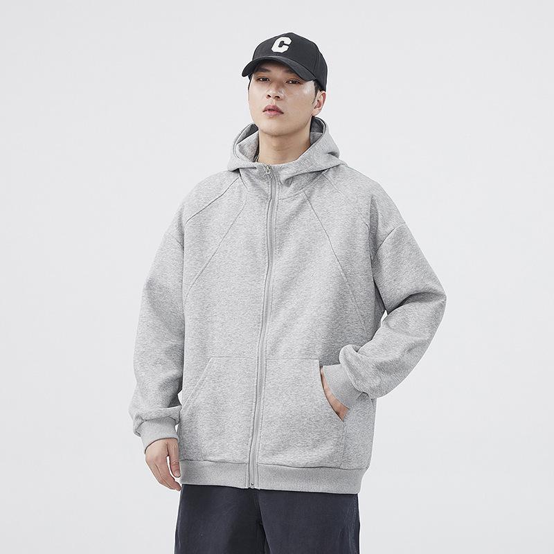 

Осенне-зимний кардиган с капюшоном, мужской осенний тренд в гонконгском стиле, свободный и универсальный, однотонная повседневная спортивная куртка 3XL