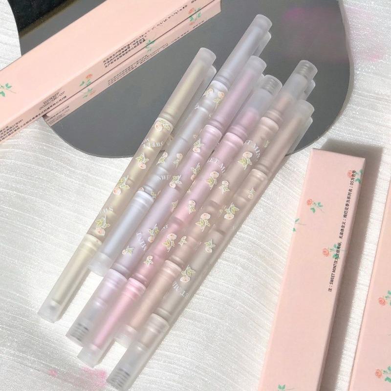 Colorful Blossom Season Double-Lobe Eyebrow Pencil with High Gloss and Highlighting Function - Waterproof and Sweat-Resistant, Not Likely To Bleed
