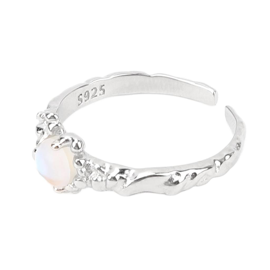 925 Sterlingsilber Ring Damen Modisch Elegant Stein Offener Ring Schmuck Accessoire für Jahrestag