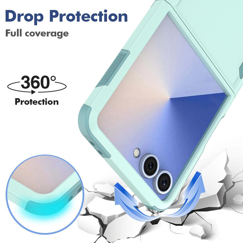 Luxury Military Shockproof Armour Phone Case for Samsung Galaxy Z Flip 7 6 5 zflip 4 5G Double Bumper Hybrid Protective Cover